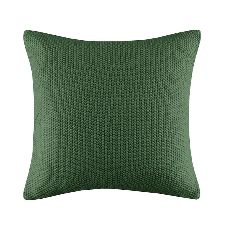 INK+IVY Bree Knit Square Pillow Cover - Green