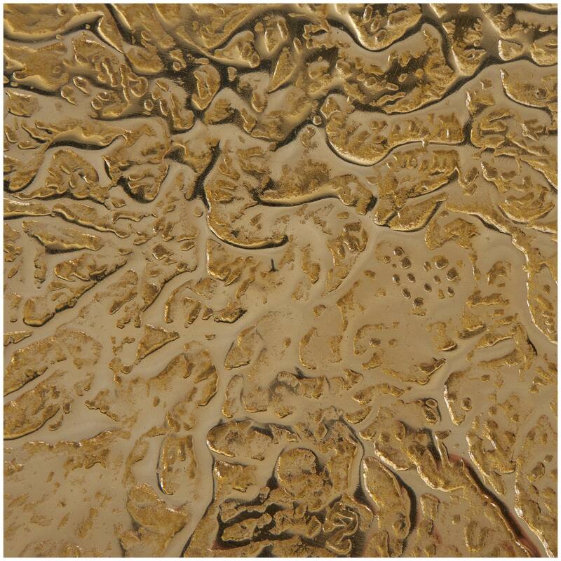 Silver, Gold or Gray Aluminum Metal Slim Textured Geometric Accent Table