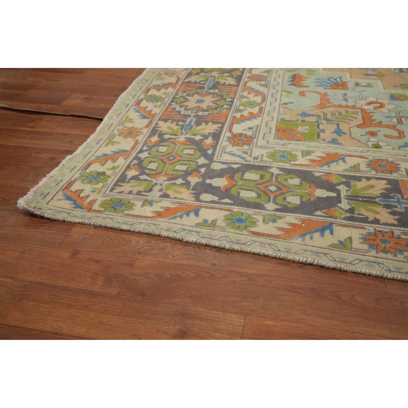 Hand Knotted Oriental 100% Wool Carpet Traditional Floral Oranges & Rust Tabriz Area Rug - 11' 2'' X 8' 3''