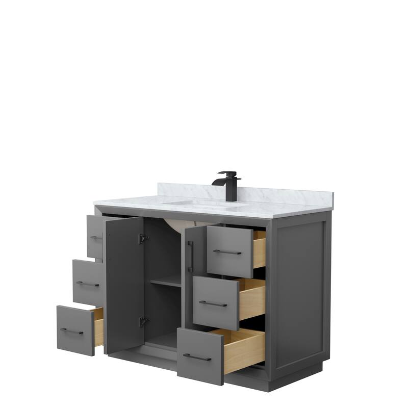 Strada 48-Inch Single Vanity Set, Carrara Marble Top