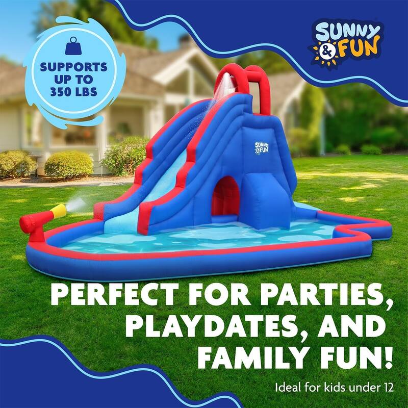 Sunny & Fun Deluxe Inflatable Water Slide Park - Large