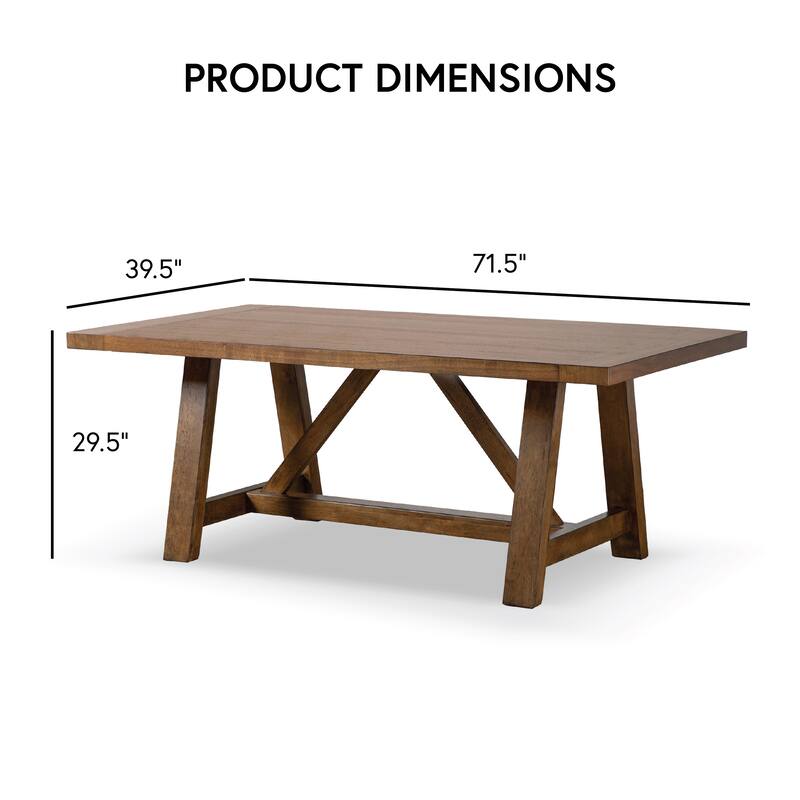 Furniture of America Drystan Rustic 6-Piece Brown Solid Wood Dining Set with Bench