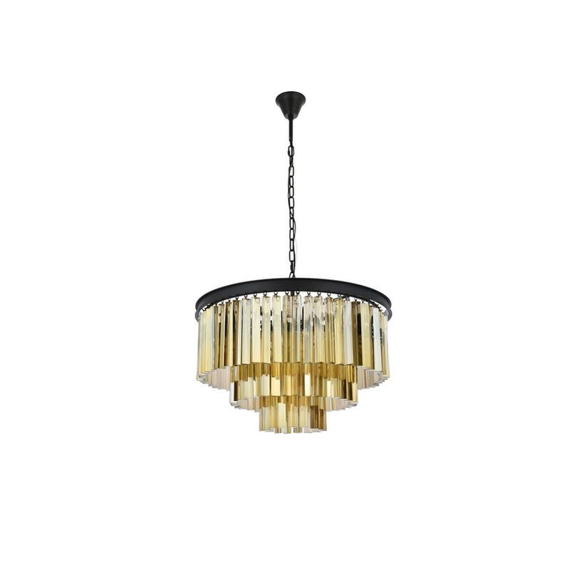 Royce Edge 9-Light Matte Black Chandelier