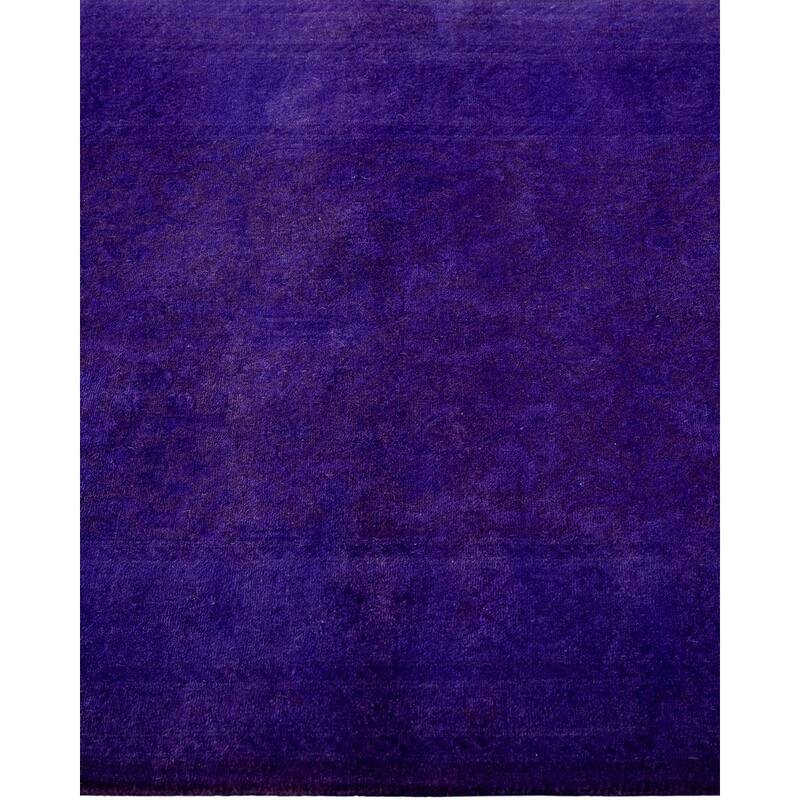 Overton Hand Knotted Wool Vintage Inspired Modern Contemporary Overdyed Purple Runner Rug - 2' 8" x 17' 0"