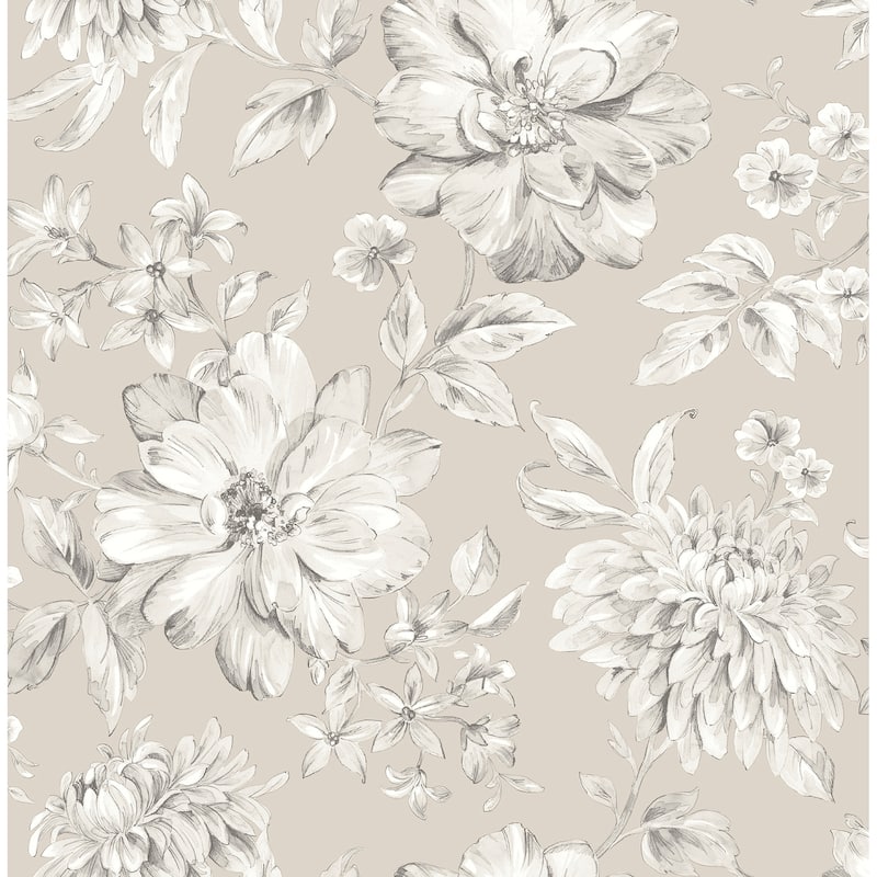 Fine Decor Gabriela Champagne Floral Wallpaper - N/A