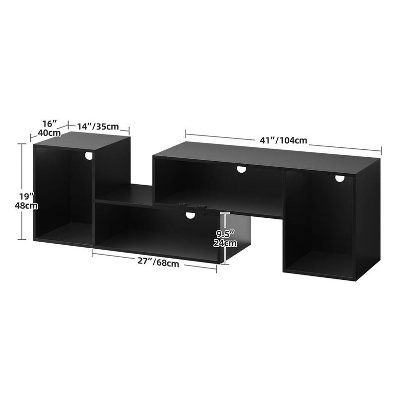 Deformable TV Stand with Led Lights for 65/70/75 Inch TVs Black - 42 inches