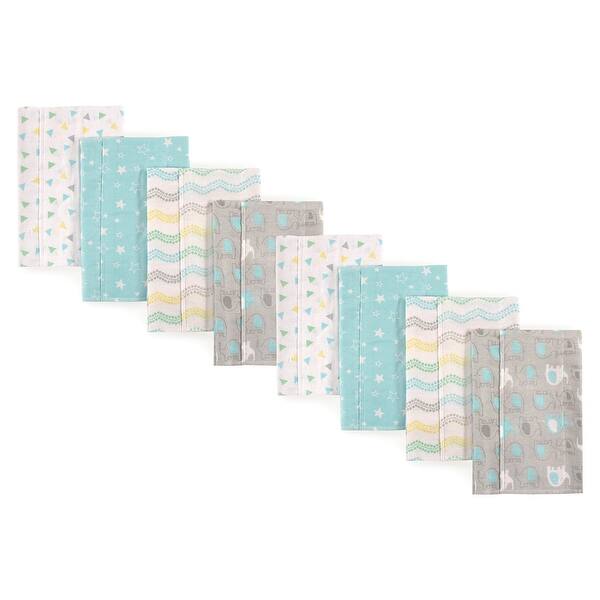 slide 1 of 1, Luvable Friends Unisex Baby Cotton Flannel Burp Cloths, Basic Elephant 8-Piece, One Size - Basic Elephant 8-Piece - One Size One Size - Basic Elephant 8-Piece