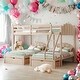 preview thumbnail 2 of 38, Simple Full Over Twin & Twin Triple Bunk Bed With Drawers and Guardrails