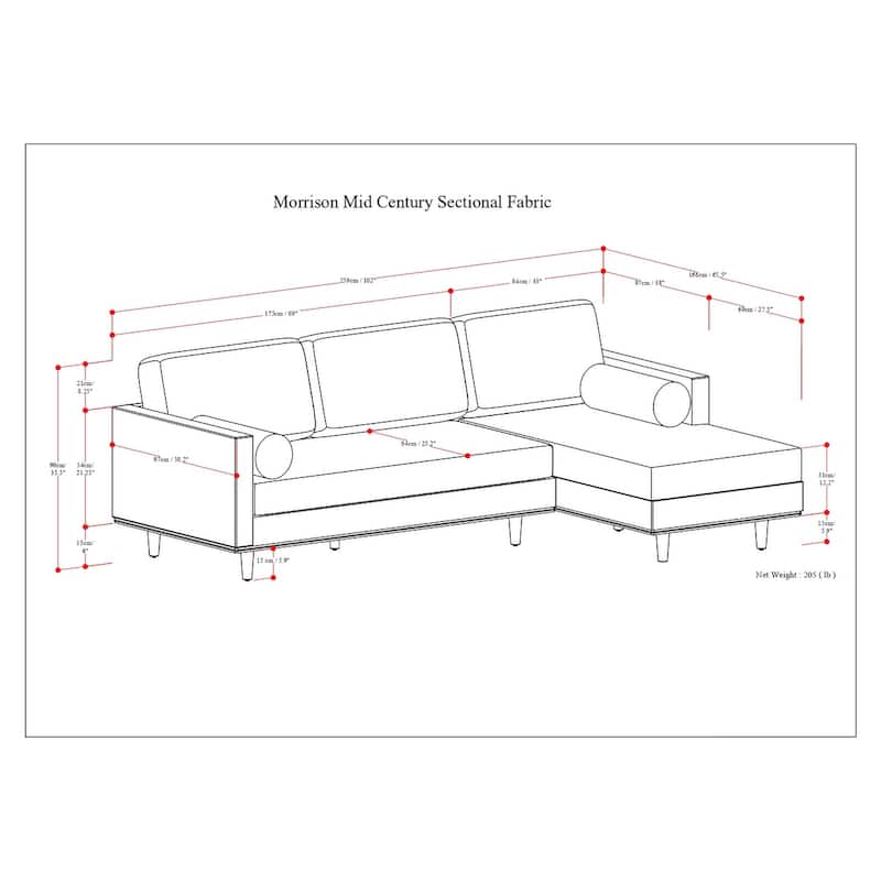 WYNDENHALL Brixley Mid-Century102 inch Wide Sofa