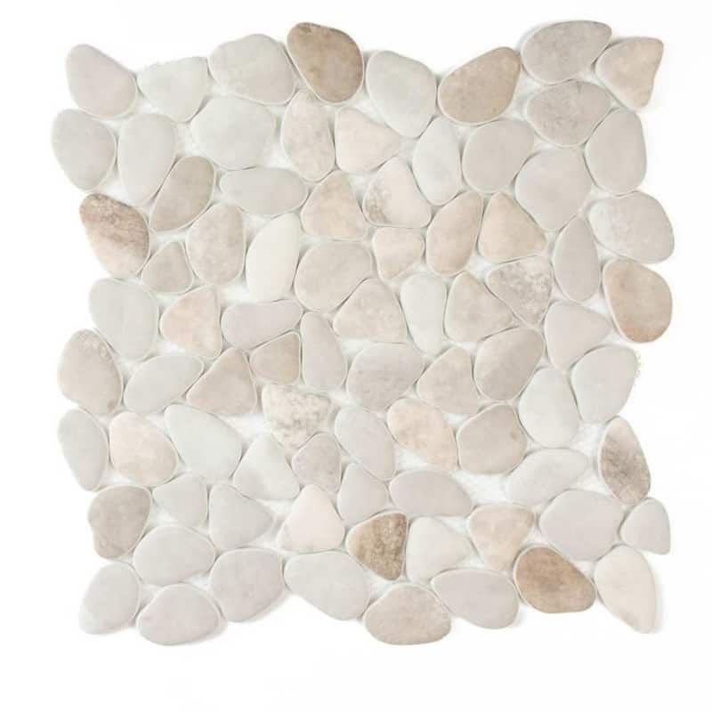 Huron Rock 12x12 Matte Glass Pebble Mosaic Tile - Floor, Wall, Backsplash