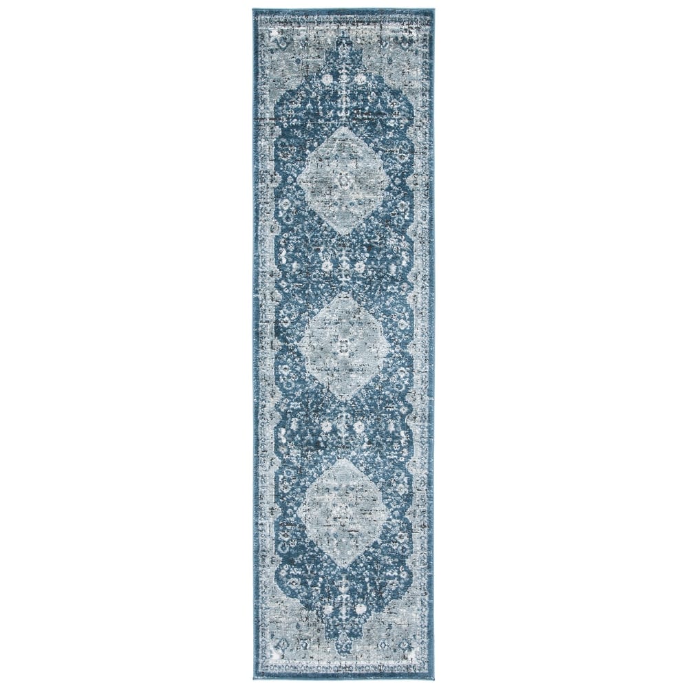 SAFAVIEH Oregon Hildegarde Traditional Oriental Navy/Ivory Rug
