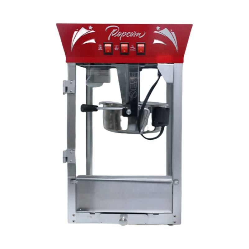12oz Commercial Popcorn Maker w/Stainless Kettle, Glass & Warming Deck