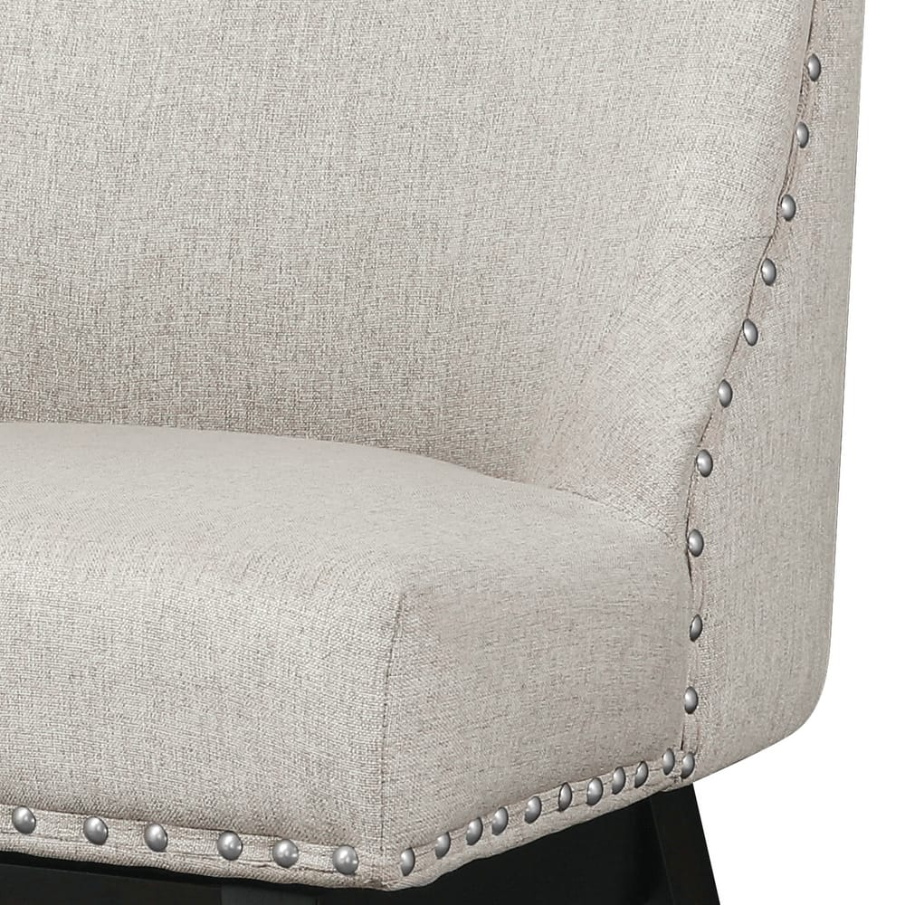 26 in. Fabric Upholstered Counter Height Swivel Bar Stool with Footrest - 19.6"D x 19.6"W x 37"H