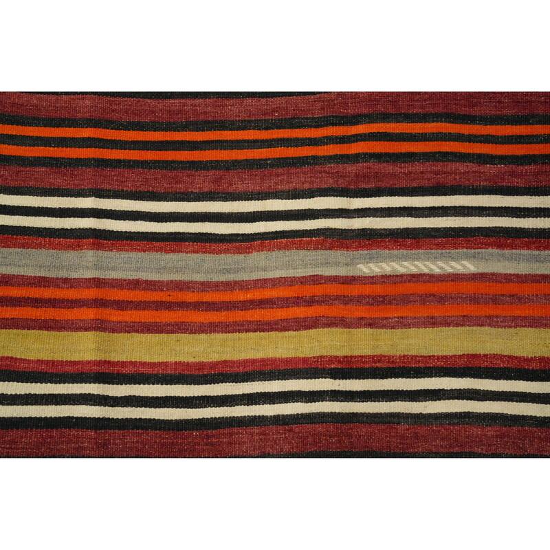 Hand Woven Oriental 100% Wool Carpet Southwestern Geometric Multi-Colored Kilim Area Rug - 7' 0'' X 4' 10''