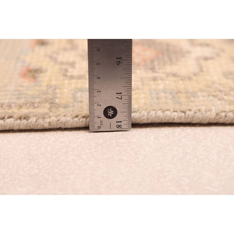 ECARPETGALLERY Hand-knotted Kavya Oushak Light Khaki Wool Rug - 6'0 x 8'11