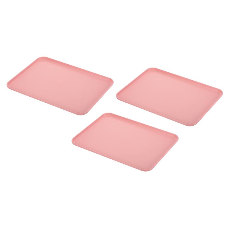 Fast Food Tray, 3 Pack PP Plastic Reusable Rectangle Serving Tray