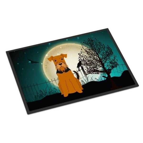 Carolines Treasures BB2231JMAT Halloween Scary Airedale Indoor or Outdoor Mat 24 x 0.25 x 36 in.