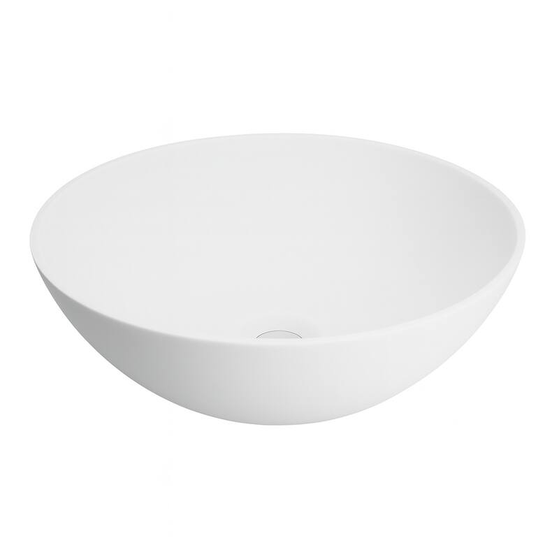 Nuvella Matte White Solid Surface Round Vessel Sink