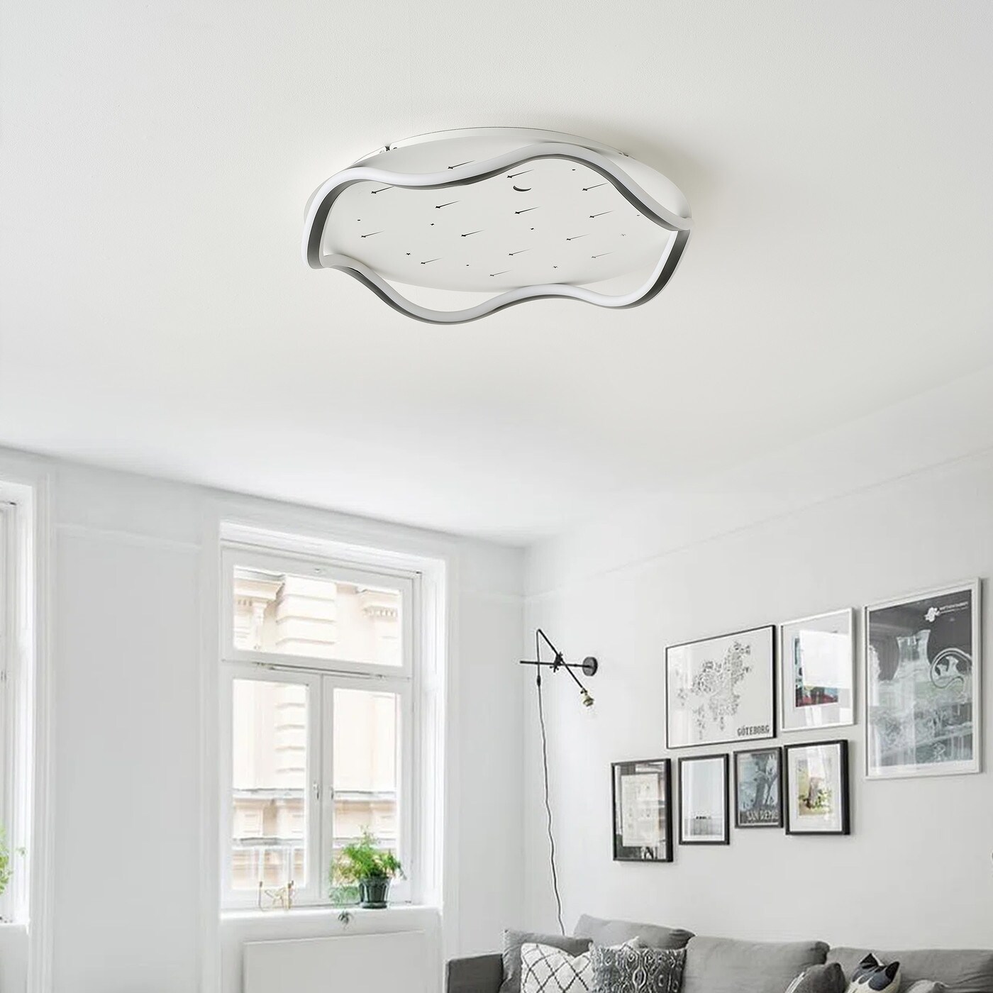 Grey led ceiling light top