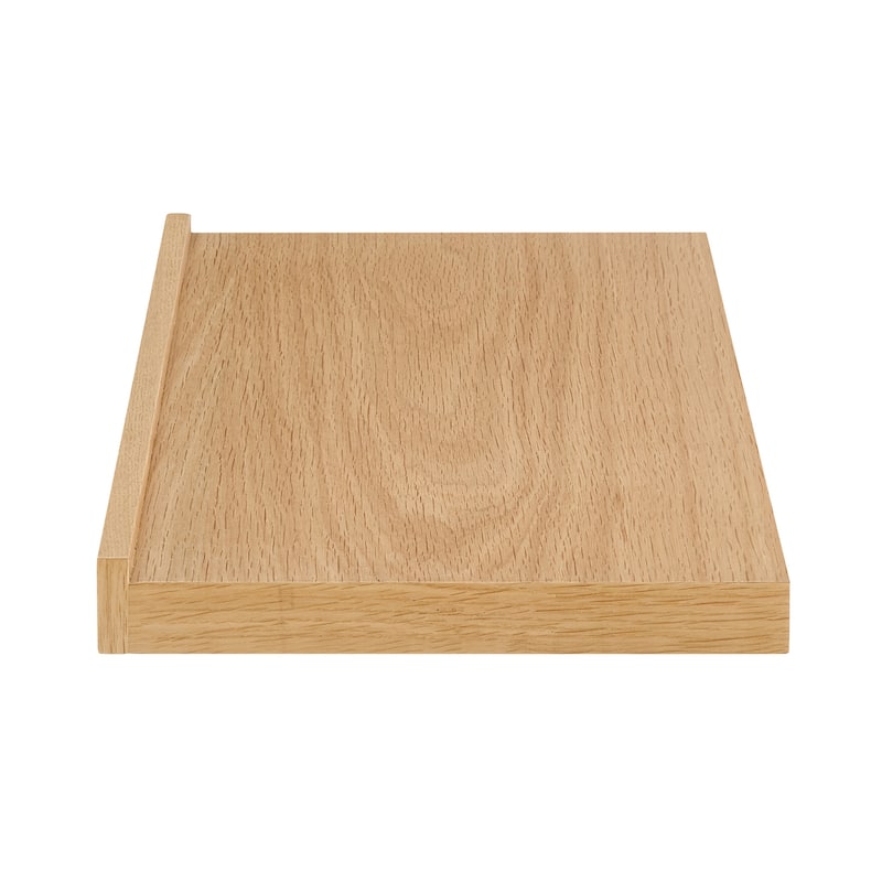 HomeRoots 23" Oak Wood Wall Mounted Floating Shelf - 23.43 in. x 1.58 in. x 10.63 in.