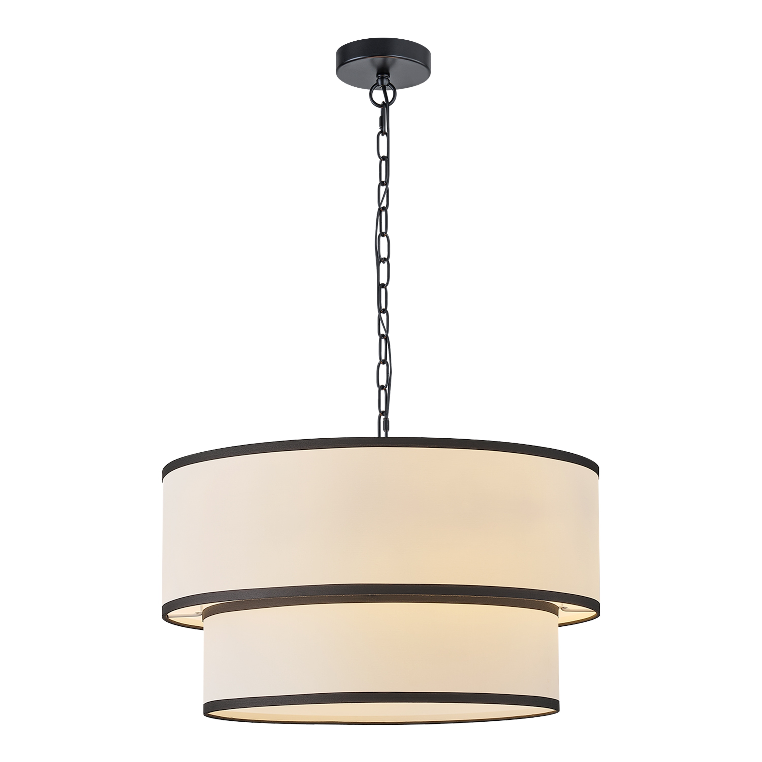 Starsky 5-Light White Fabric Drum Chandelier