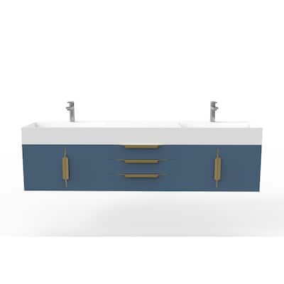 Amazon 72" Wall Mounted Bathroom Vanity Set w/ White Top