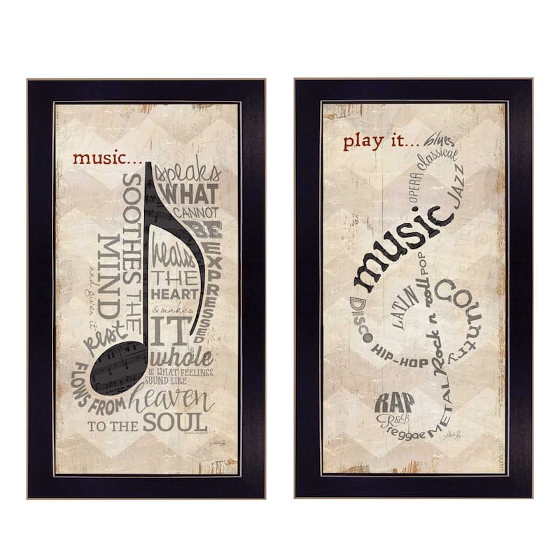 TrendyDecor4U Contemporary "Music" 2-Piece Vignette by Marla Rae