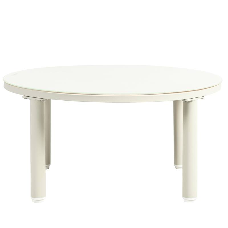 6/8-Piece Half Moon PE Wicker Patio Sectional Set with Dual Coffee Tables