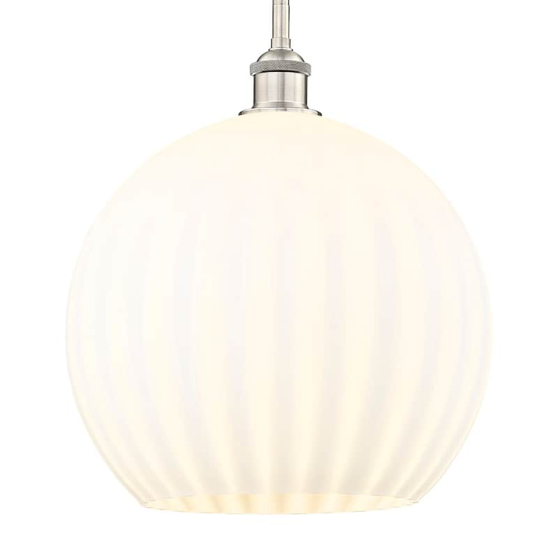 Innovations Lighting 616-1S 16 14 White Venetian Pendant White - Brushed Satin Nickel