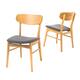 Fabric-upholstered Wood Dining Chairs (Set of 2) by Christopher Knight - Grey