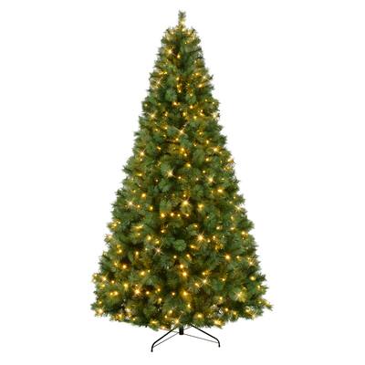 Puleo International 9' Pre-Lit Artificial Wyoming Pine Tree with Multi-Function LED Lights