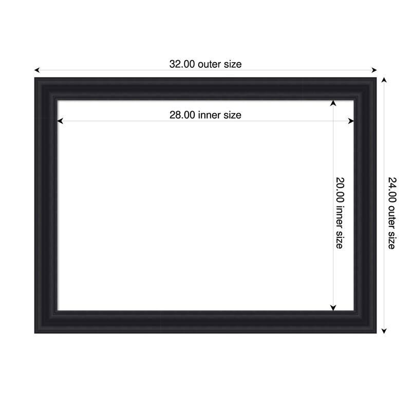 Dalat Framed Dry Erase Magnetic Board - 32 x 24 in - Dalat Black
