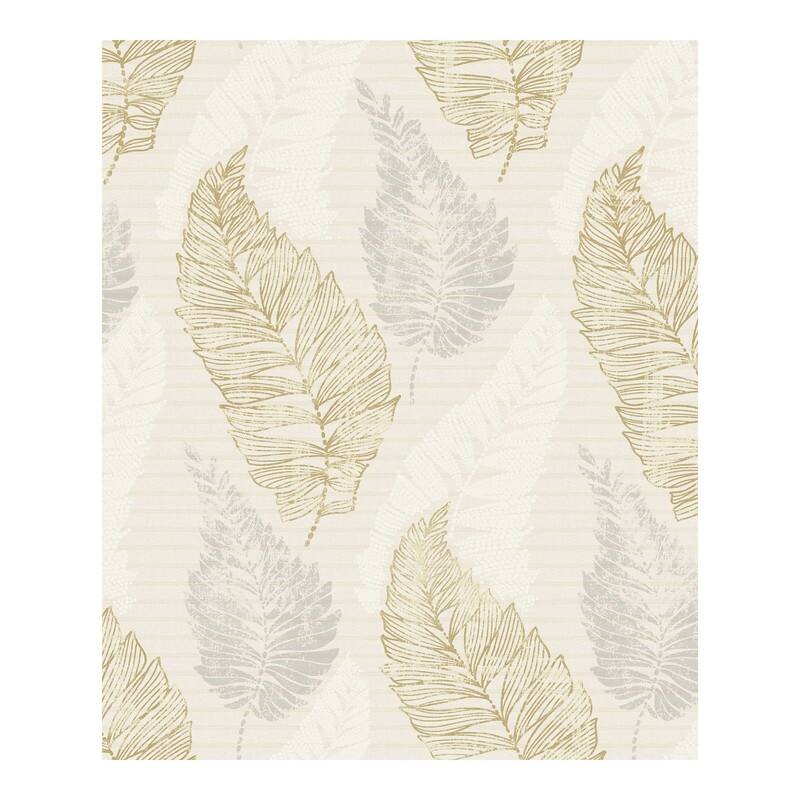 Advantage Rosemary Cream Leaf Wallpaper - 21 x 396 x 0.025