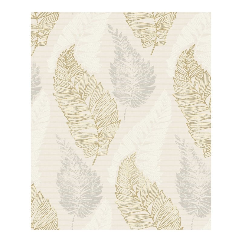 Advantage Rosemary Cream Leaf Wallpaper - 21 x 396 x 0.025