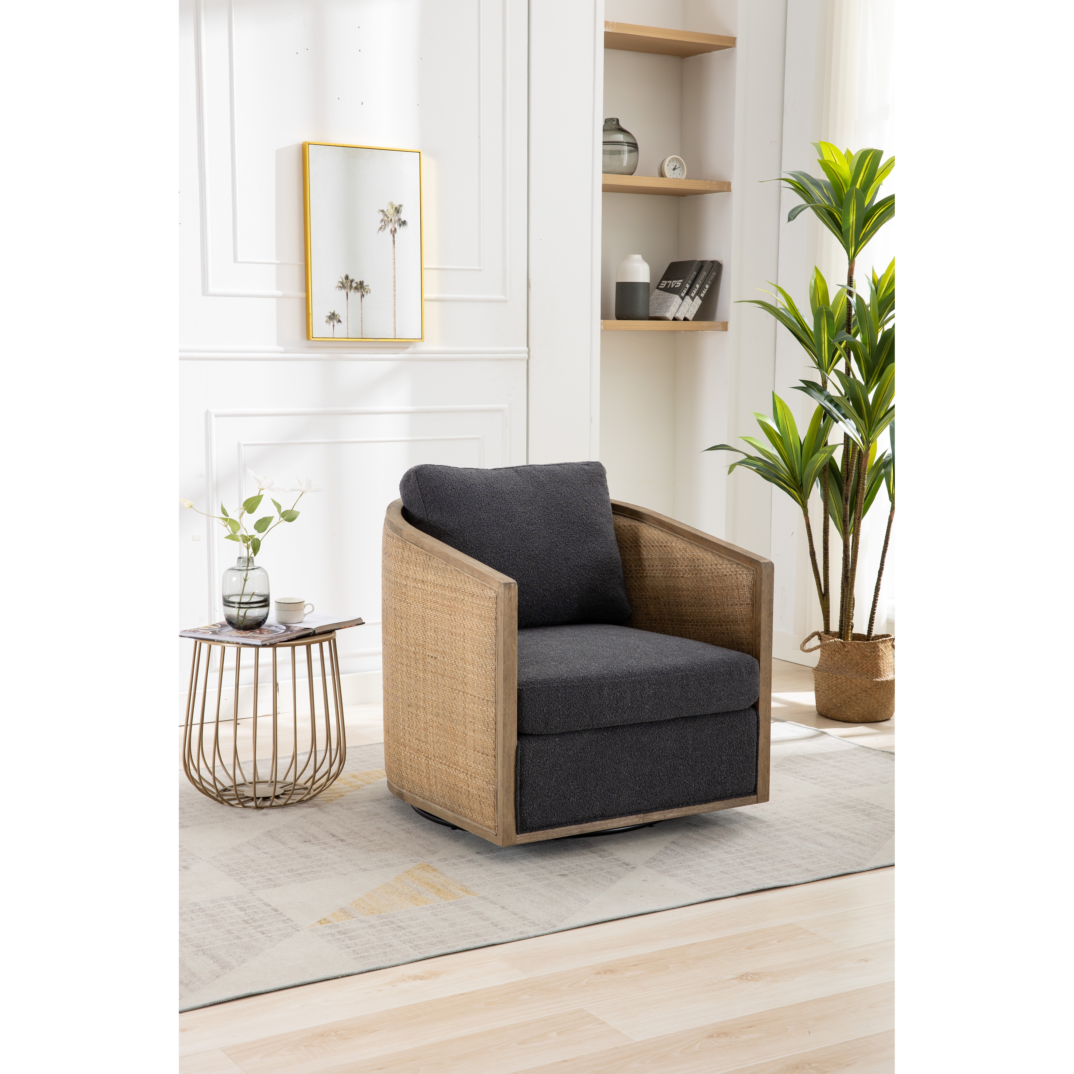 Dixon rattan 2025 swivel chair