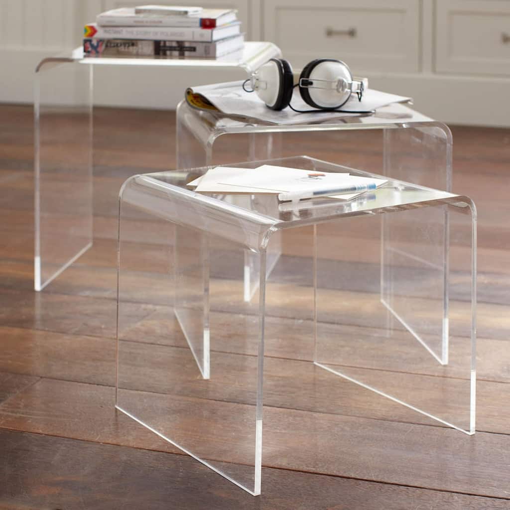Acrylic Nesting Set 3-Piece Peekaboo Acrylic Nesting Table Set