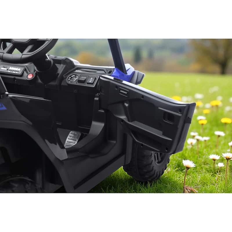 12V Kids Electric Ride On UTV Car with Remote Control, Battery Powered Toy Vehicle with Seat Belt & LED Lights, Ages 3-6