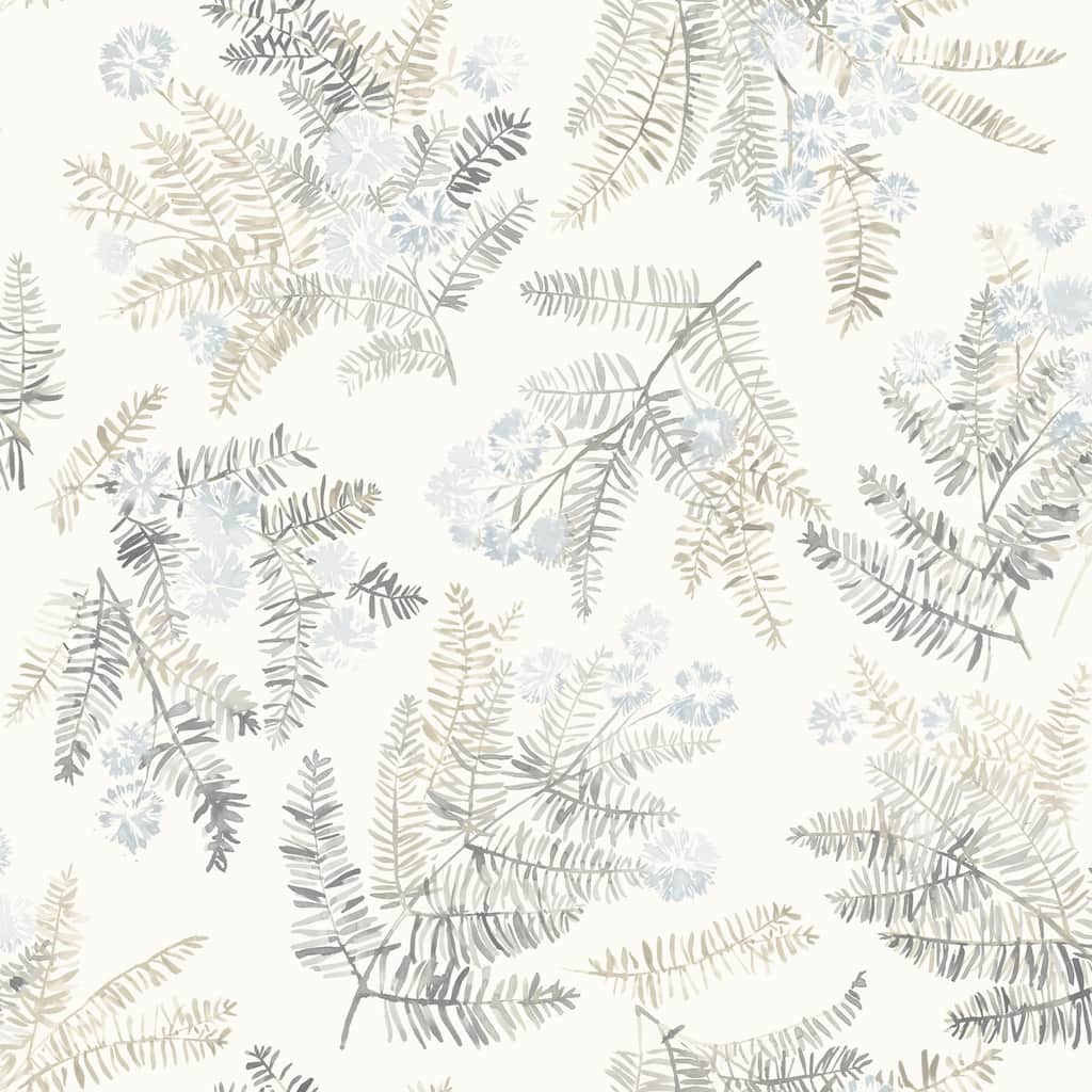 Chesapeake Frith Light Blue Botanical Wallpaper