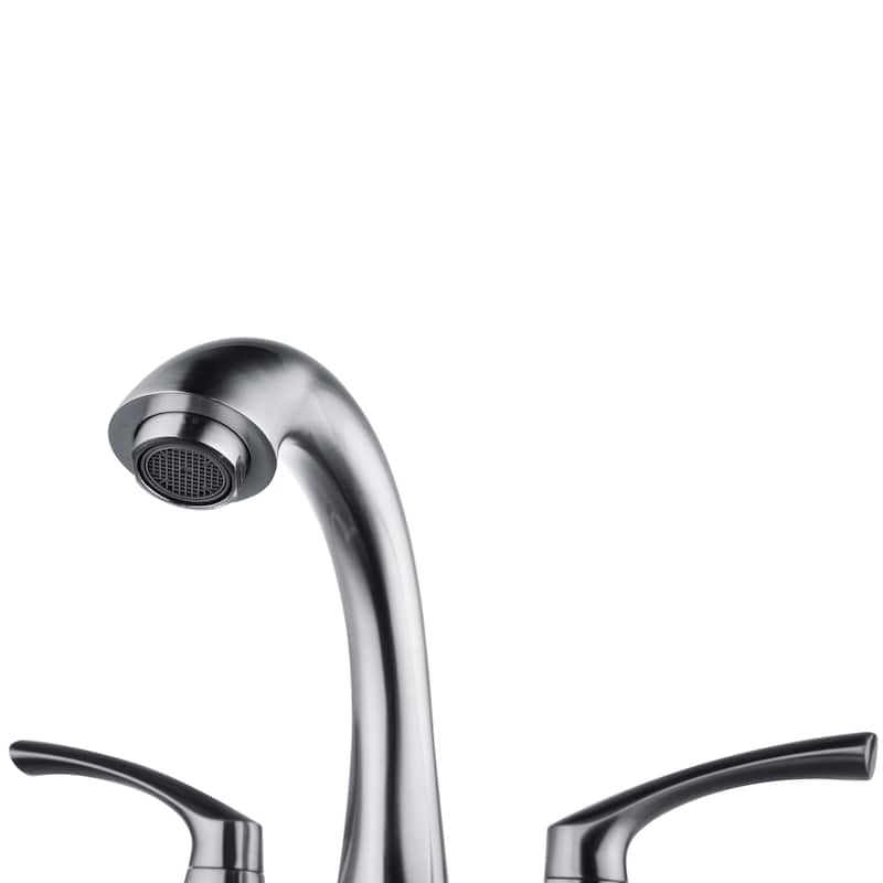 2-Handle Brushed Nickel Centerset Bathroom Sink Faucet with Drain Assembly