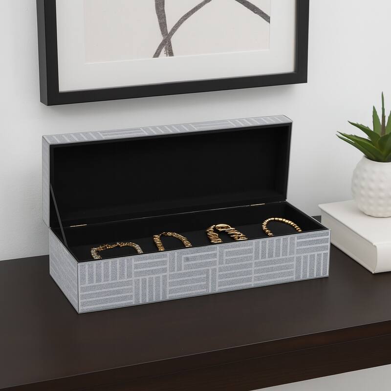 Contemporary Decorative Storage Box with Lid - 17" x 6" x 5"