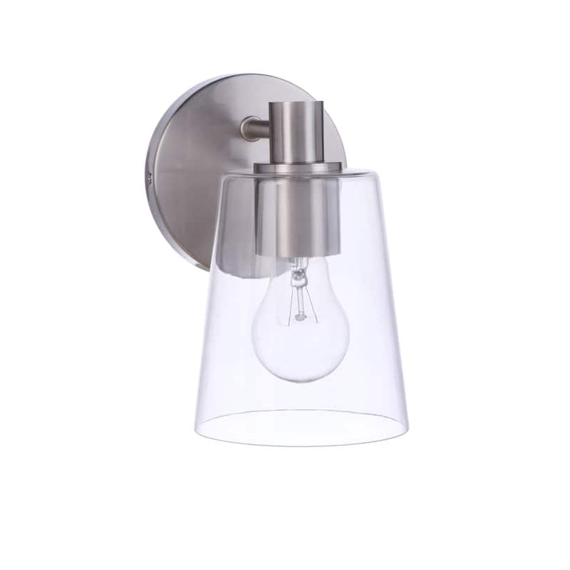 Craftmade 126051 Emilio 8" Tall Bathroom Sconce with Clear Glass Shade - Brushed Polished Nickel