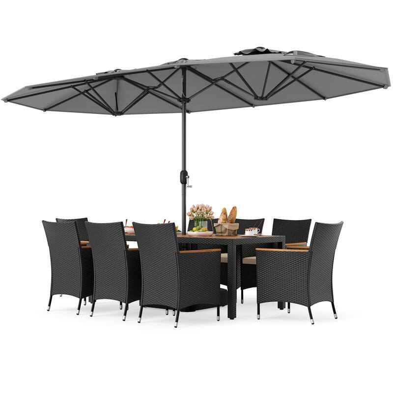 Costway 11 PCS Patio Wicker Dining Set with Double-Sided Outdoor - See Details