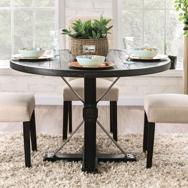 rustic round glass dining table