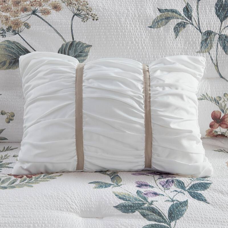 GDF Studio - Zennia 7 Piece Printed Seersucker Comforter Set with Throw Blanket