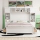 preview thumbnail 24 of 105, Modern Platform Bed with Integrated Cabinet, Trundle Bed and Drawers White - Full