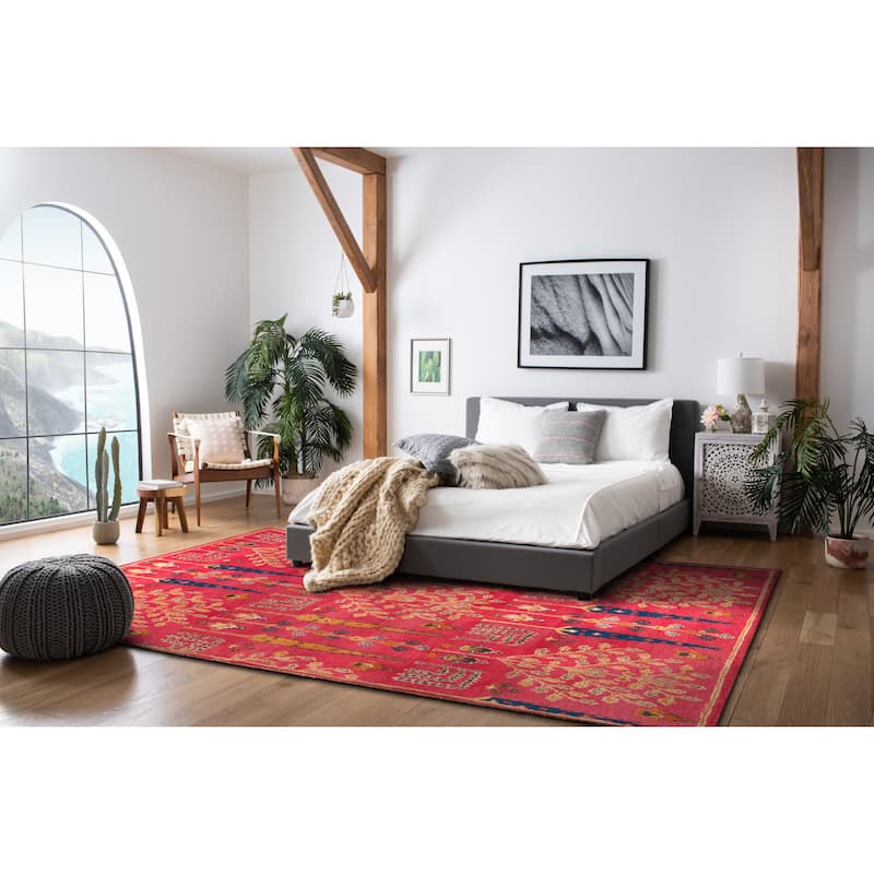 SAFAVIEH Handmade Heritage Picture Block Floral Traditional Oriental Wool Rug