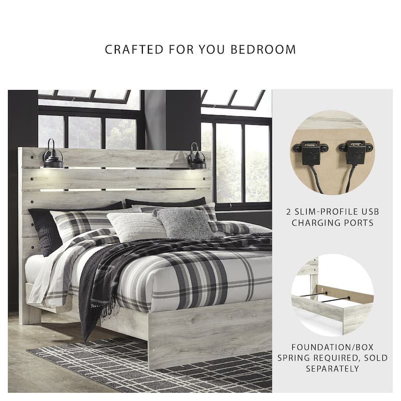 Cambeck Whitewash Panel Bed