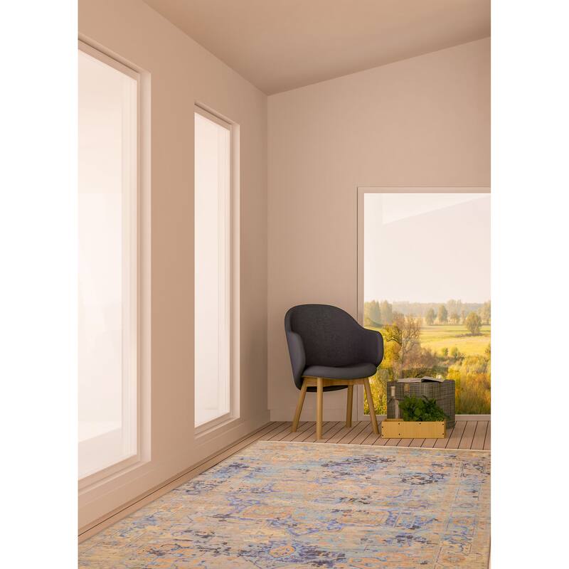 ECARPETGALLERY Hand-knotted Jules Serapi Light Blue Wool Rug - 7'11 x 9'10