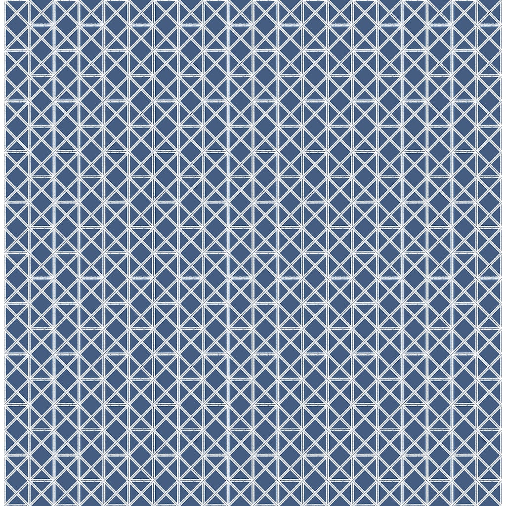 A-Street Prints Lisbeth Navy Geometric Lattice Wallpaper