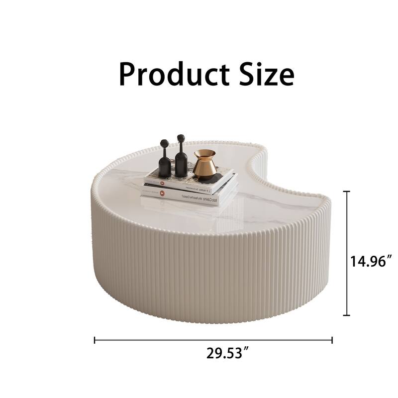 Light Sintered stone Top Stylish Irregular Shape Leather Coffee modern Sofa Table for Living Room